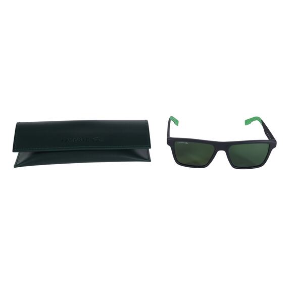 Lacoste Rectangle Mens Sunglasses - Matte Black / Green - NWT - Picture 8 of 8